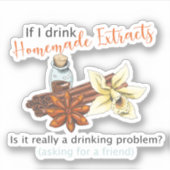 Homemade extract grappige sticker, vanille extract sticker (Voorkant)