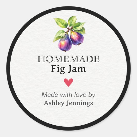 Homemade Fig Jam Label Canning Sticker (Voorkant)