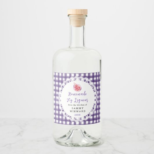 Homemade Fig Liqueur Label Likeurfles Etiket (Voorkant)