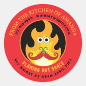 Homemade Flaming Custom Funny Hot Sauce Label (Voorkant)