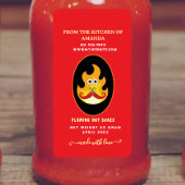 Homemade Flaming Custom Hot Sauce Label