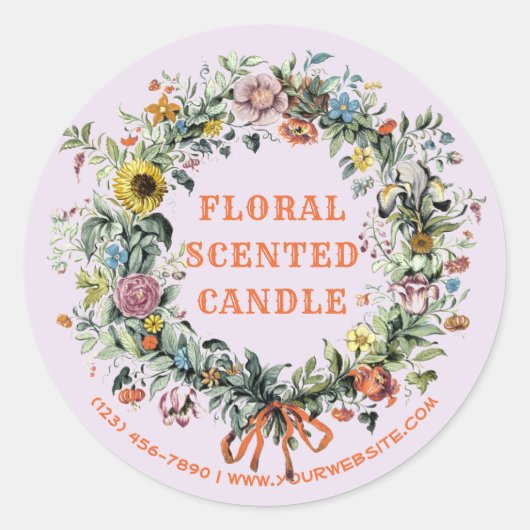 Homemade Floral Scented Candle Label Sjabloon (Voorkant)