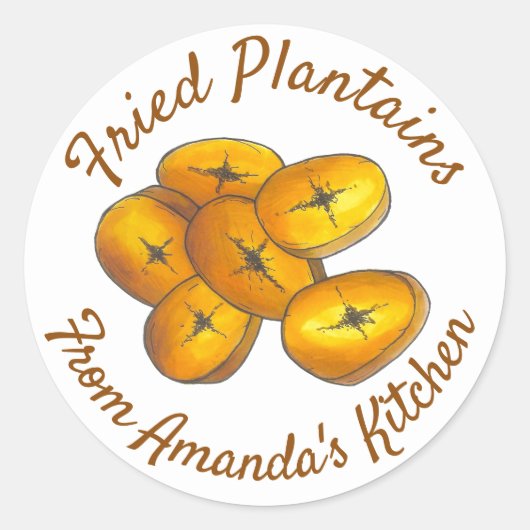 Homemade Fried Plantains Bananas from Kitchen Ronde Sticker (Voorkant)