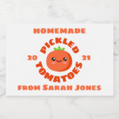 Homemade gebeitelde tomaten voedselcontainer etiket (Enkel label)