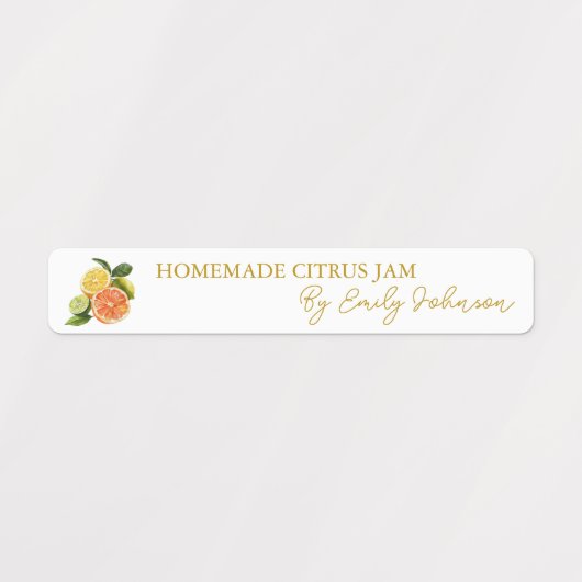 Homemade Gemengde Citrus Jam Dunne Verzegeling Lab Labels (Design 1)