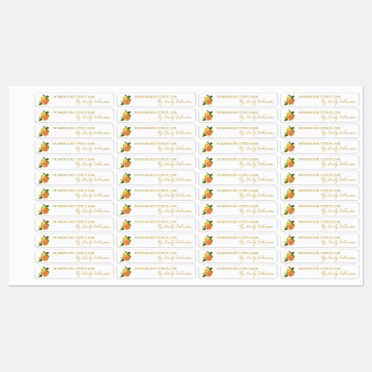 Homemade Gemengde Citrus Jam Dunne Verzegeling Lab Labels (Vel)