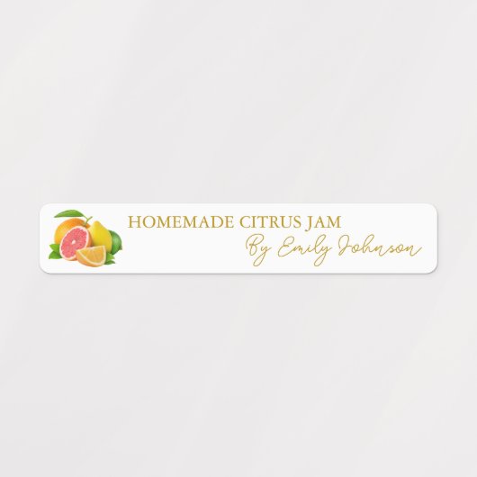 Homemade Gemengde Citrus Jam Dunne Verzegeling Lab Labels (Design 2)
