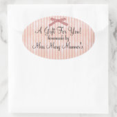 Homemade Gift Peach Stripes Label (Tas)
