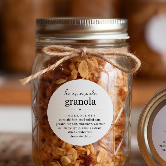 Homemade Gradnola Jar or Bag Label Sticker