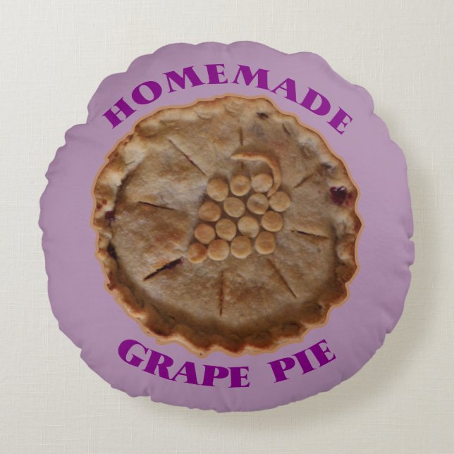 Homemade Grape Pie Rond Kussen (Voorkant)
