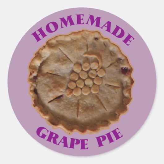 Homemade Grape Pie Ronde Sticker (Voorkant)