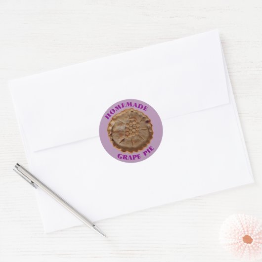 Homemade Grape Pie Ronde Sticker (Envelop)