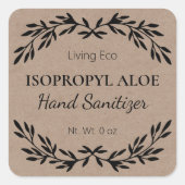 Homemade Hand Sanitizer Kraft Labels (Voorkant)