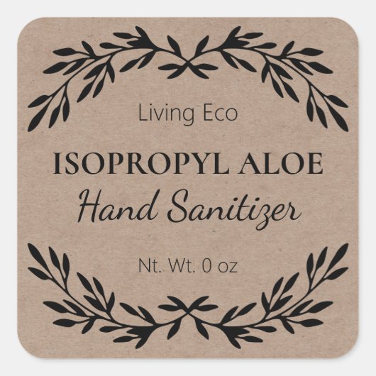 Homemade Hand Sanitizer Kraft Labels (Voorkant)