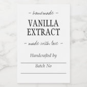 Homemade Handgemaakt Vanilla Extract flespot Voedselcontainer Etiket (Enkel label)