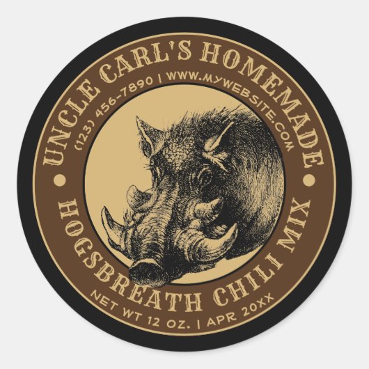  Homemade Hog Chili Sjabloon Mix Label (Voorkant)