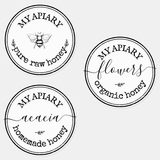Homemade Honey Bumblebee Apiary Waterproof Jar Labels (Groep)