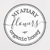 Homemade Honey Bumblebee Apiary Waterproof Jar Labels (Design 2)