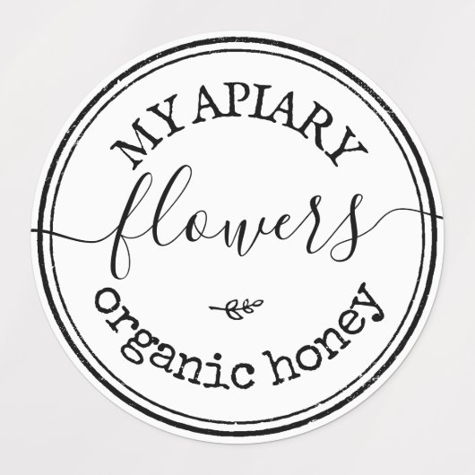 Homemade Honey Bumblebee Apiary Waterproof Jar Labels (Design 2)