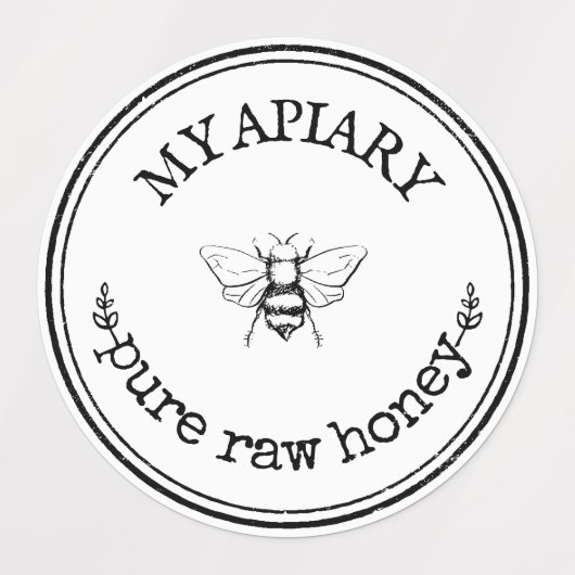 Homemade Honey Bumblebee Apiary Waterproof Jar Labels (Design 1)
