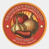 Homemade Hot Salsa Label Sjabloon (Voorkant)