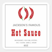 Homemade Hot Sauce | Etiket van Chili Sauce (Voorkant)