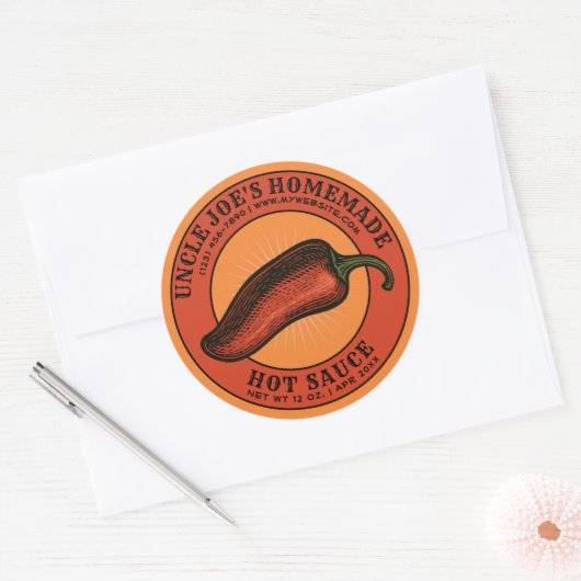 Homemade Hot Sauce Jalapeno Label Sjabloon (Envelop)