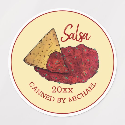 Homemade Hot Tomato Salsa Home Canning, ingeblikt Labels (Design 1)