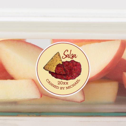 Homemade Hot Tomato Salsa Home Canning, ingeblikt Labels (Aangebracht)