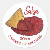 Homemade Hot Tomato Salsa Home Canning, ingeblikt Ronde Sticker (Voorkant)