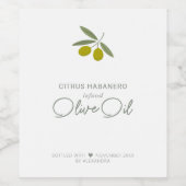 Homemade Infused Olive Oil Wine Label Wijn Etiket (Enkel label)