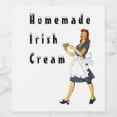 Homemade Irish Cream Label Gift St Patrick's Day Wijn Etiket (Enkel label)