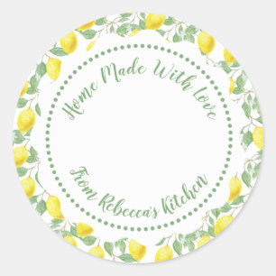 Homemade Jam Canning Label Lemon Pattern