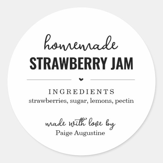 Homemade Jam/Food Canning Jar Gift Label Sticker (Voorkant)