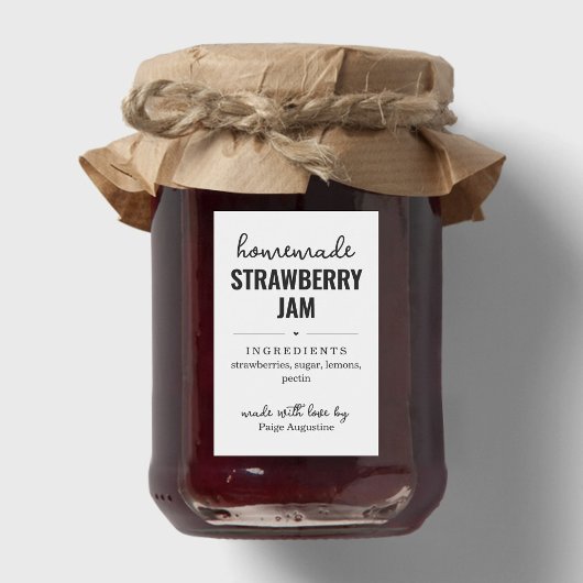 Homemade Jam/Food Canning Jar Gift Label Sticker