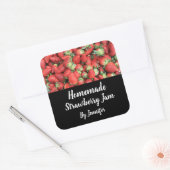 Homemade Jam Foto van de Rode Juicy aardbeien Vierkante Sticker (Envelop)