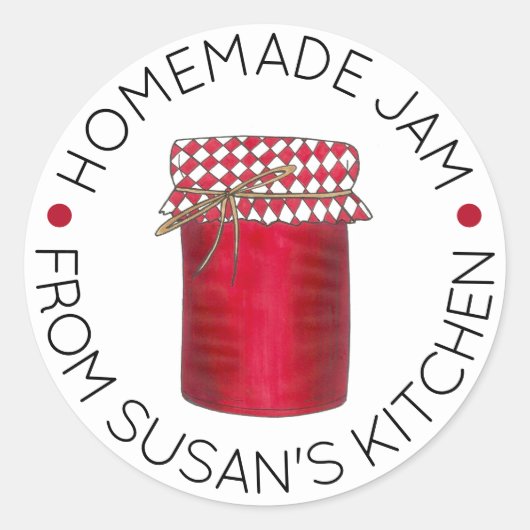 Homemade Jam Jelly-fruitconserven van keuken Ronde Sticker (Voorkant)