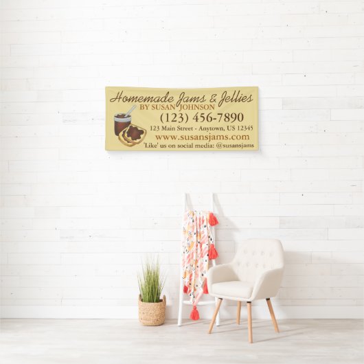 Homemade Jams Jellies Apple Butter Ingeblikte Goed Spandoek (Insitu)