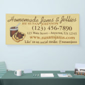 Homemade Jams Jellies Apple Butter Ingeblikte Goed Spandoek (Beurs)
