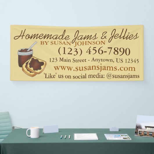 Homemade Jams Jellies Apple Butter Ingeblikte Goed Spandoek (Beurs)