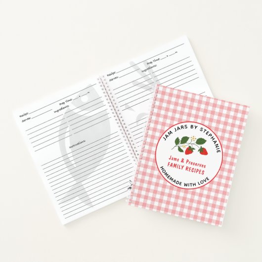 Homemade Jams Pslaat Red Pset Recipe Notitieboek (Binnen)
