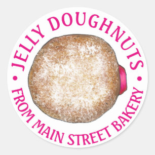 Homemade Jelly Donuts Doughnoten gebrand door bakk Ronde Sticker