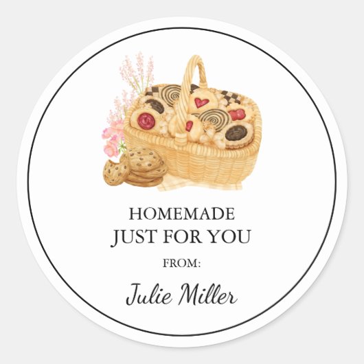 Homemade just for you cookies label (Voorkant)