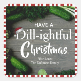 Homemade kerstkeukenlabel vierkante sticker