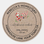 Homemade kerstkoekjes  kerstlabels ronde sticker (Voorkant)