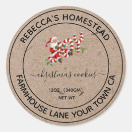 Homemade kerstkoekjes  kerstlabels ronde sticker