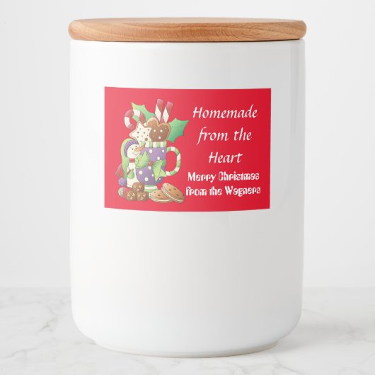 Homemade Kerstmis snowman-etiket Voedselcontainer Etiket (Voorkant)