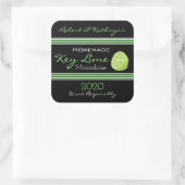 Homemade Key Limoen Moonshine - Gepersonaliseerd Vierkante Sticker (Tas)