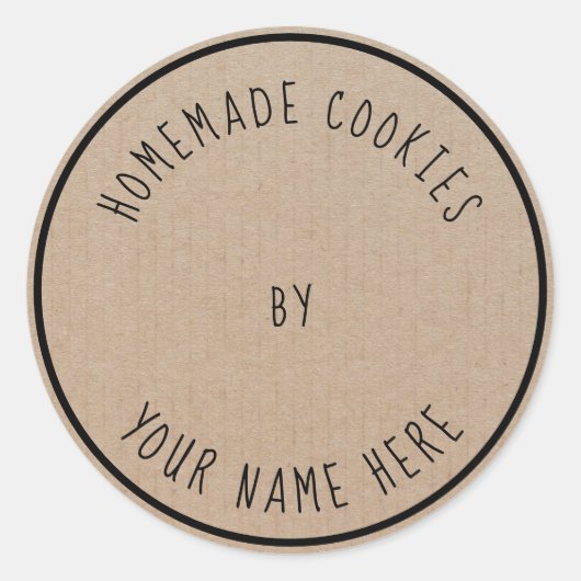 Homemade koekjes hart door  vloten ronde sticker (Voorkant)