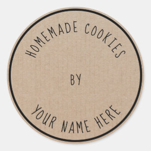 Homemade koekjes hart door  vloten ronde sticker